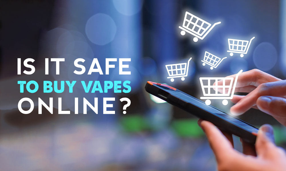 woman holding her phone with cart icons floating with text