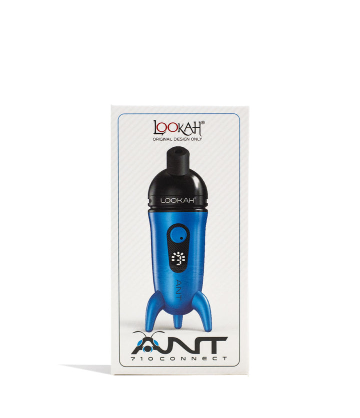 Blue Lookah Ant Wax Pen Packaging Front View on White Background