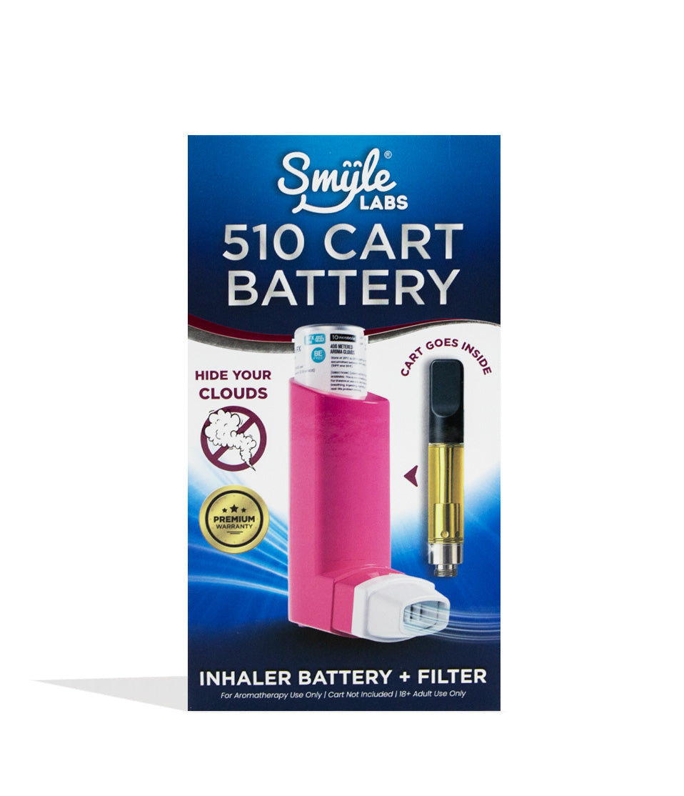 Pink Smyle Inhaler 510 Battery and Cloud Filters Packaging Front View on White Background