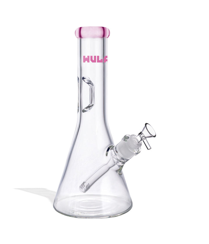 Pink Wulf Mods 7mm 12inch Beaker Water Pipe Front View on White Background