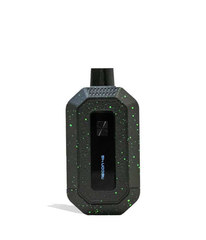 Black Green Spatter Wulf Mods Recon 4g Dual Cartridge Vaporizer Front View on White Background