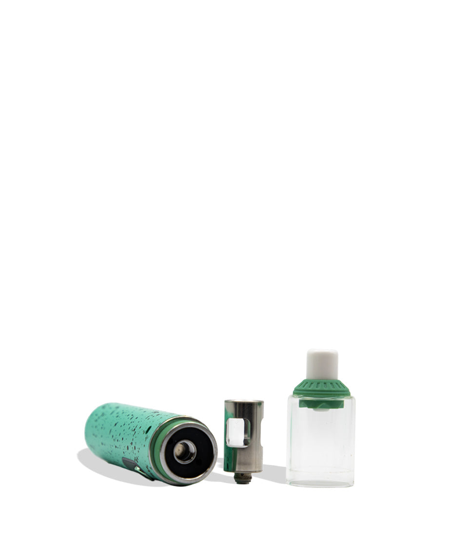 Wulf Mods Orbit 2.0 in teal color on white background with included accessories on side on floor on white background