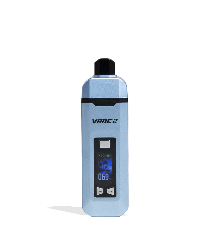 Blue Yocan Vane 2 Portable Dry Herb Vaporizer Front View on White Background