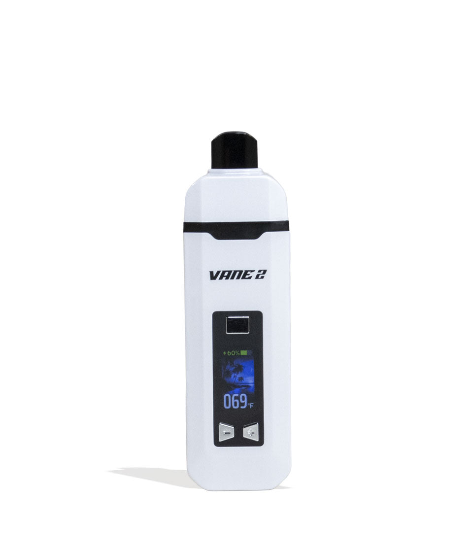 White Yocan Vane 2 Portable Dry Herb Vaporizer Front View on White Background